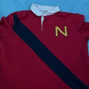 Nautica Red and Navy Polo Shirt